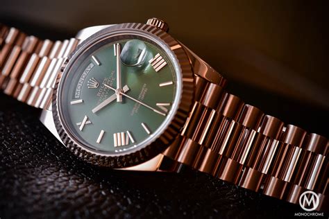 rolex day date olive green dial 60th anniversary|rolex day date watches.